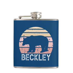 Beckley West Virginia Retro Bear Hip Flask