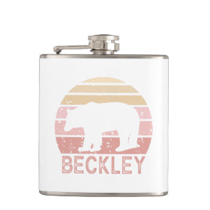 Beckley West Virginia Retro Bear Hip Flask