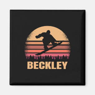 Beckley West Virginia Snowboarding Outdoor Vintage Magnet
