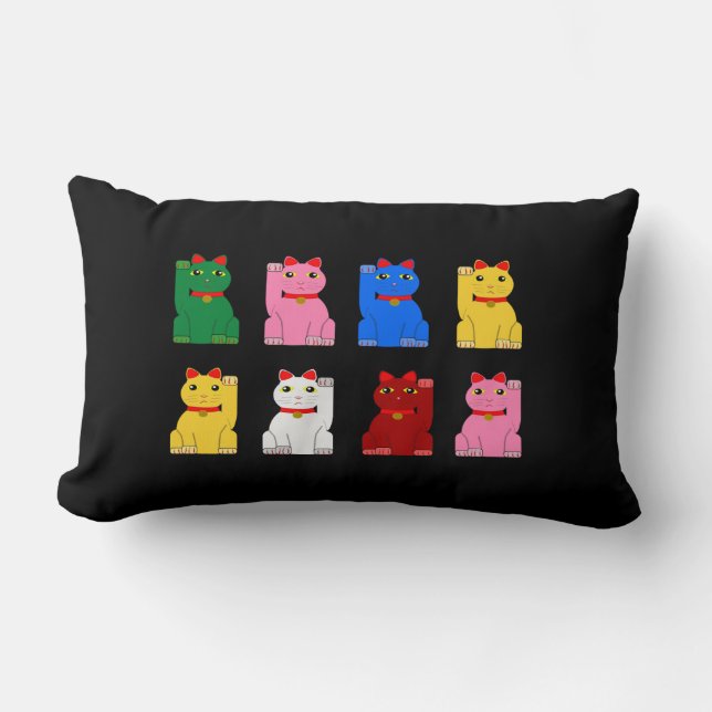 beckoning cat lumbar pillow (Front)