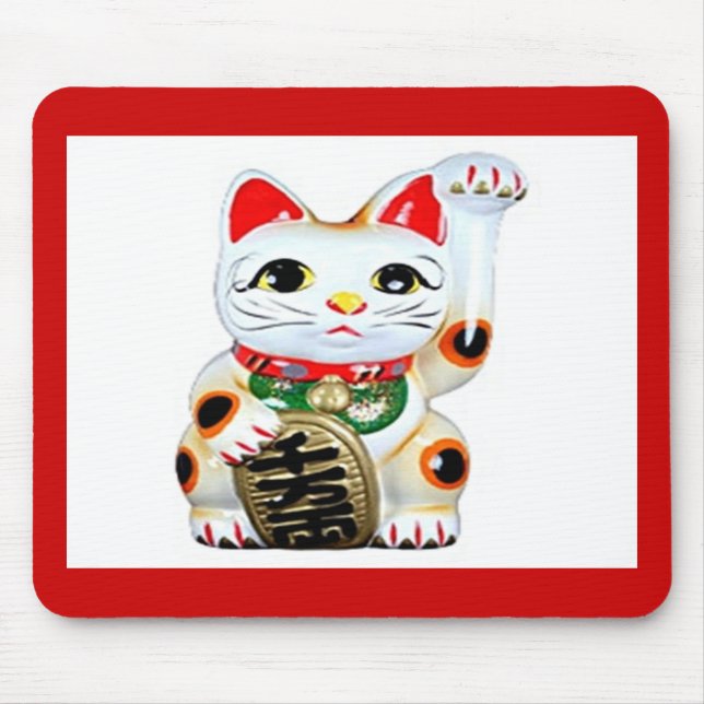 Beckoning cat mouse pad (Front)