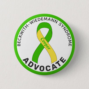 Beckwith-Wiedemann Syndrome Advocate Ribbon White 2 Inch Round Button