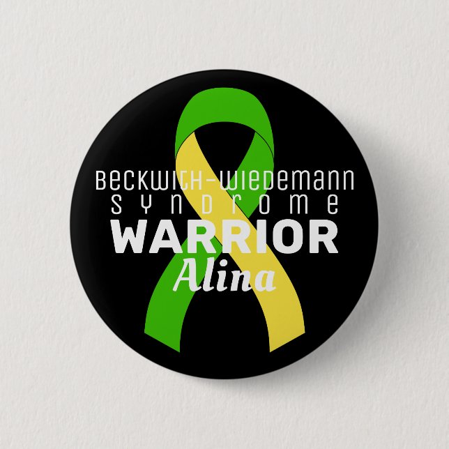 Beckwith-Wiedemann Syndrome Warrior Black Button (Front)