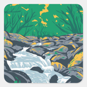 Becky Falls Dartmoor Square Sticker