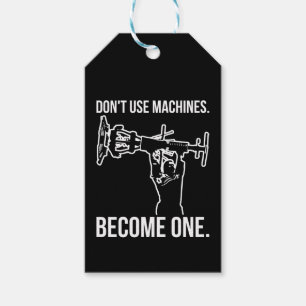 Become A Machine - Funny Cartoon Strongman Lifting Gift Tags