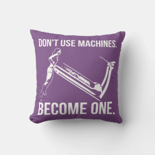 Become A Machine, Strong Girl Lifting Treadmill Throw Pillow