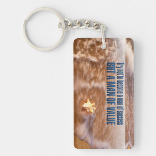 "Become a man of value" Inspirational Quote Keychain