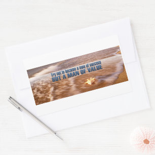 "Become a man of value" Inspirational Quote Sticker