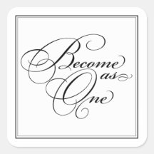 Become as One Christian Wedding Stickers