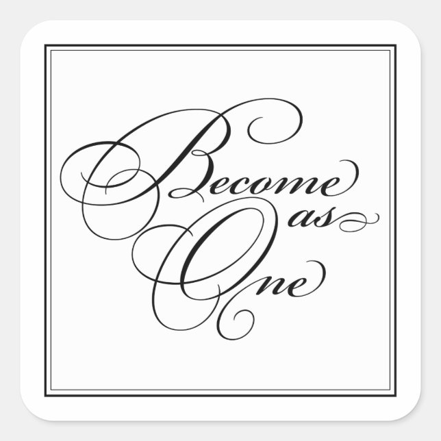 Become as One Christian Wedding Stickers (Front)