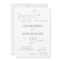 Become as One Curly Script Wedding Invitation