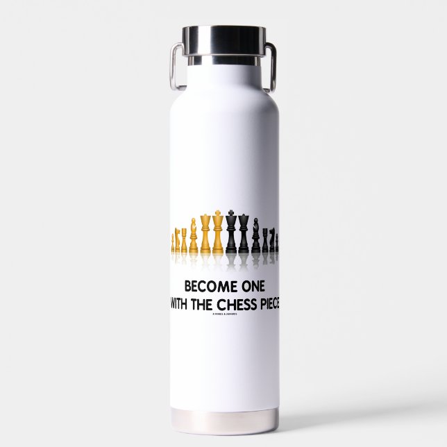 Become One With The Chess Piece Chess Advice Humou Water Bottle (Front)