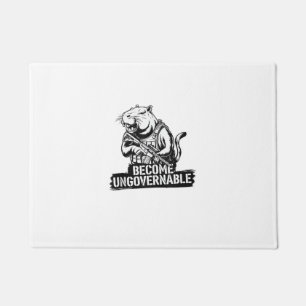Become Ungovernable Baby Moo Deng Funny Saying Tan Doormat