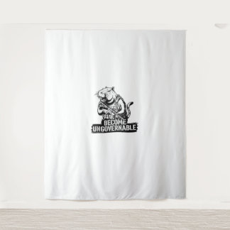Become Ungovernable Baby Moo Deng Funny Saying Tan Tapestry