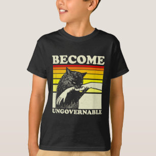 Become Ungovernable Black Cat Biting Hand Funny Me T-Shirt