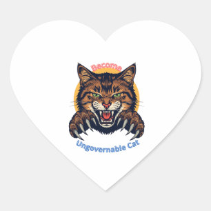 Become Ungovernable Cat Heart Sticker