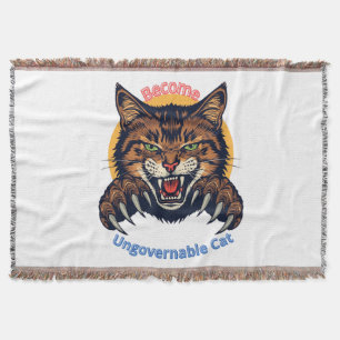 Become Ungovernable Cat Throw Blanket