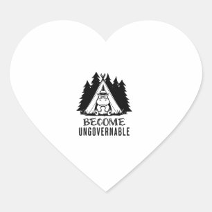 Become Ungovernable Funny Baby Hippo Moo Deng Funn Heart Sticker
