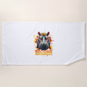 Become Ungovernable Retro Baby Hippo Moo Deng Autu Beach Towel