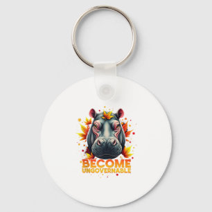 Become Ungovernable Retro Baby Hippo Moo Deng Autu Keychain