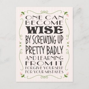 Become Wise from Your Mistakes Postcard