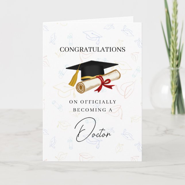 Becoming a Doctor Graduation Congratulations Card (Front)