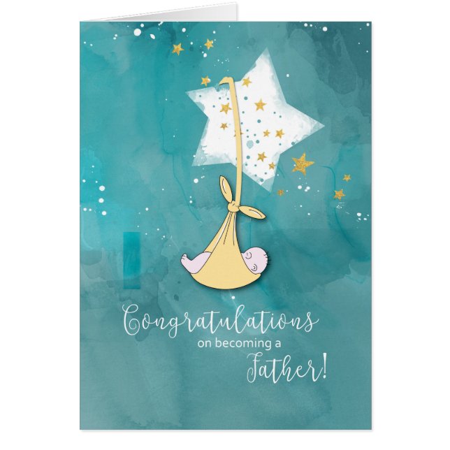 Becoming a Father, Congratulations, Baby in Stars (Front)