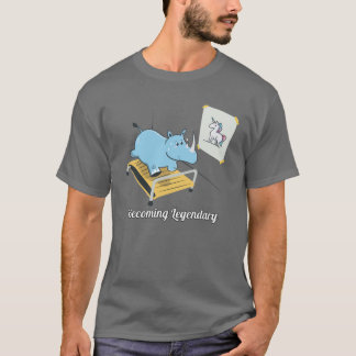 Becoming Legendary, Funny rhino unicorn workout T-Shirt