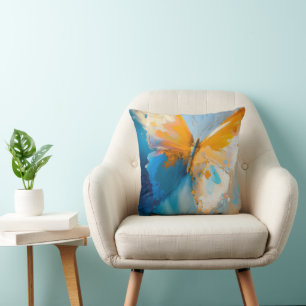 Becoming Light – Abstract Butterfly In Motion Throw Pillow