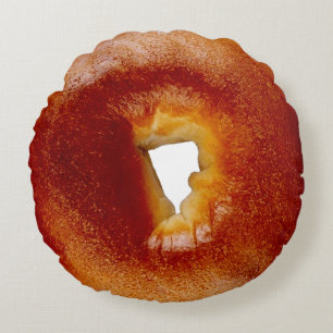 Bed and Bagel Round Pillow