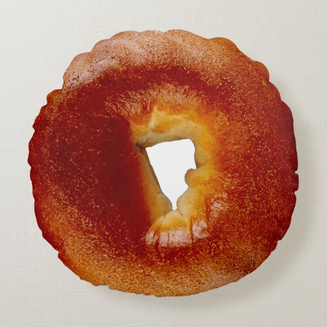 Bed and Bagel Round Pillow (Front)