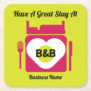 Bed And Breakfast Gifts And Promotion Coffee Mug N Square Paper Coaster