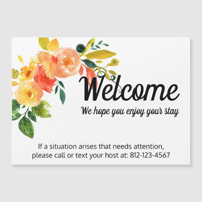 Bed & Breakfast Host Contact Information Magnet (Front)