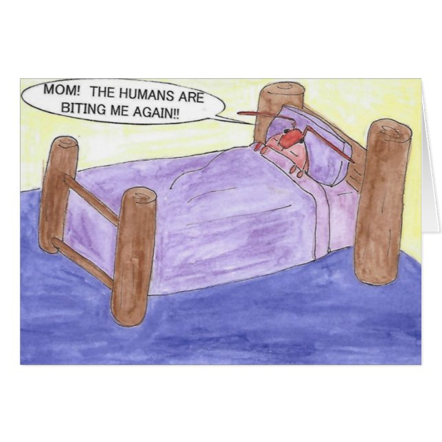 BED BUG BIRTHDAY CARD (Front Horizontal)
