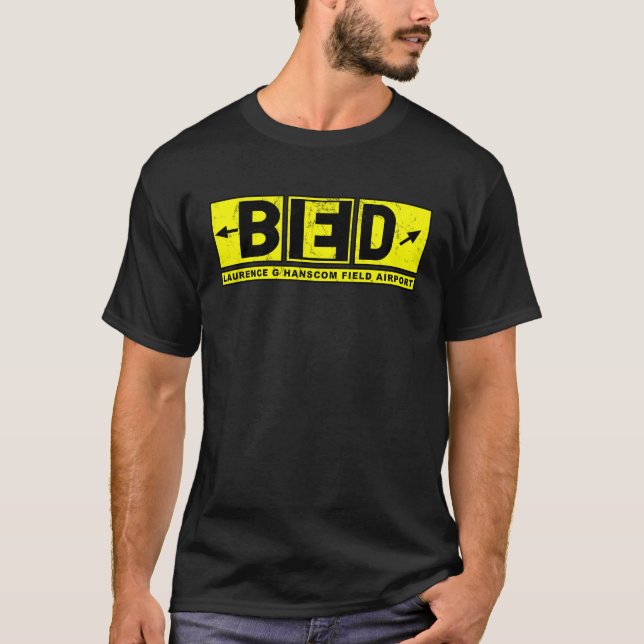 BED Laurence G Hanscom Field Airport Taxiway Sign  T-Shirt (Front)