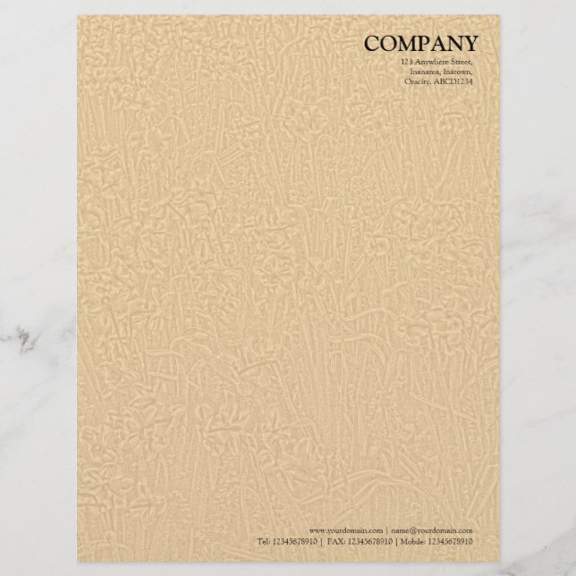 Bed of Daffodils Texture - Pale Orange Letterhead (Front)