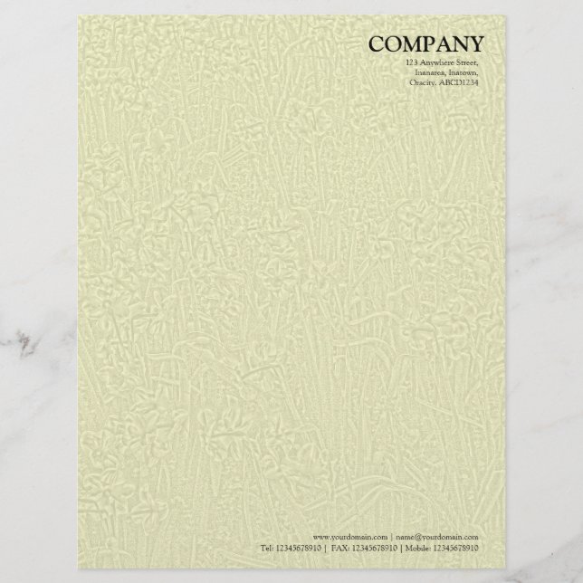 Bed of Daffodils Texture - Pale Yellow Letterhead (Front)