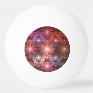 Bed Of Flowers Colorful Shiny Abstract Fractal Art Ping Pong Ball