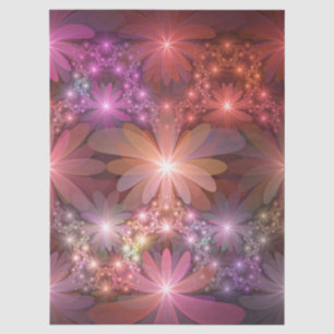 Bed Of Flowers Colorful Shiny Abstract Fractal Art Tissue Paper