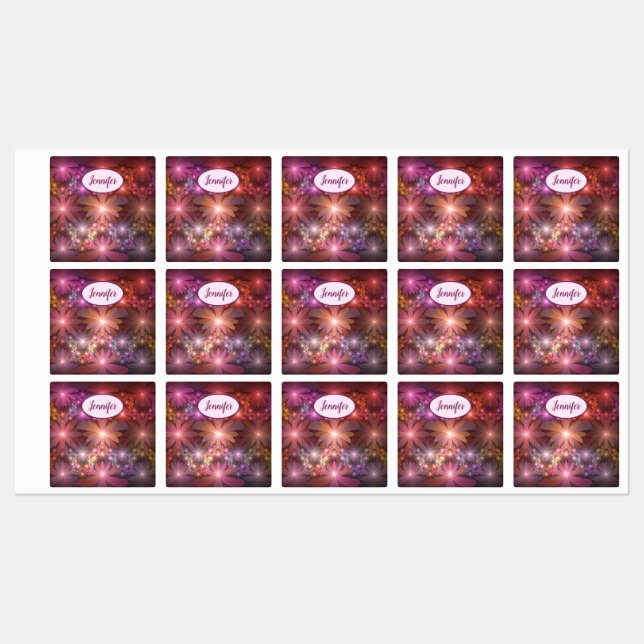 Bed Of Flowers Colourful Abstract Fractal Art Name (Sheet)