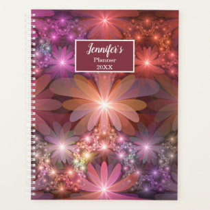 Bed Of Flowers Colourful Abstract Fractal Art Name Planner