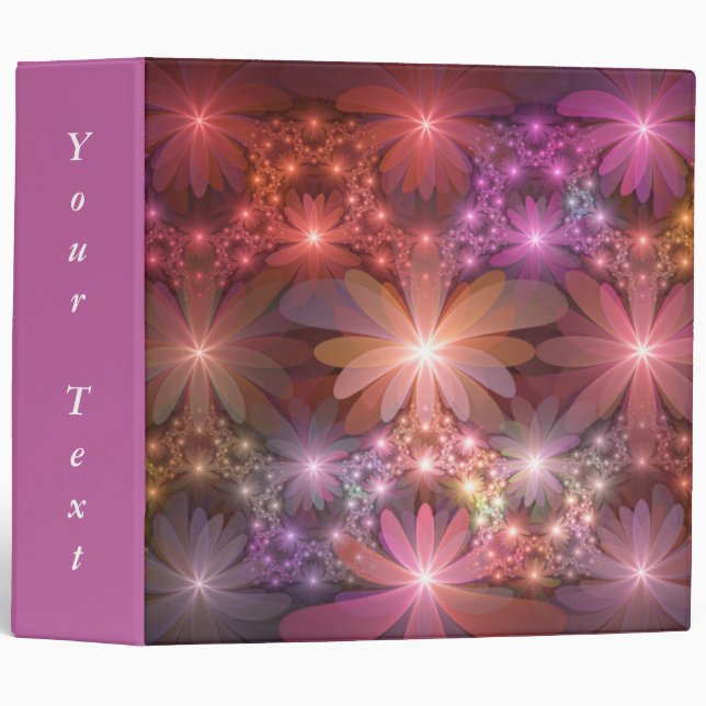 Bed Of Flowers Colourful Abstract Fractal Art Text Binder (Front/Spine)