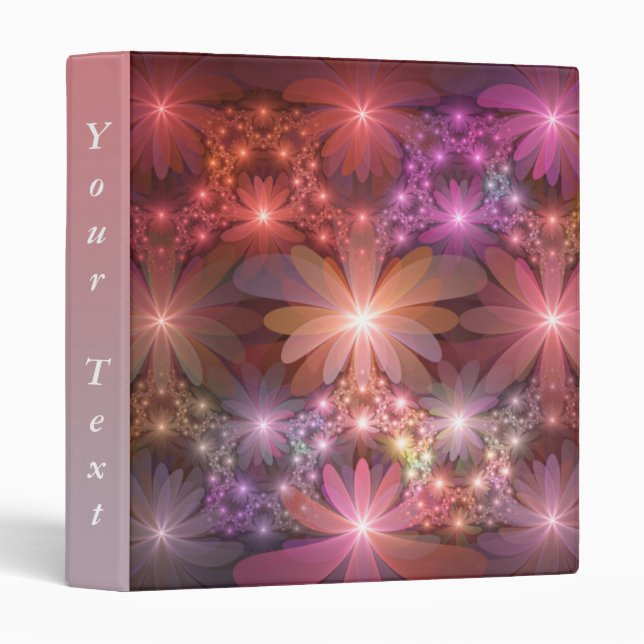 Bed Of Flowers Colourful Abstract Fractal Art Text Binder (Front/Spine)