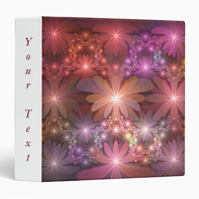 Bed Of Flowers Colourful Abstract Fractal Art Text Binder (Front/Spine)