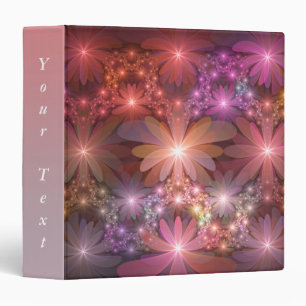 Bed Of Flowers Colourful Abstract Fractal Art Text Binder
