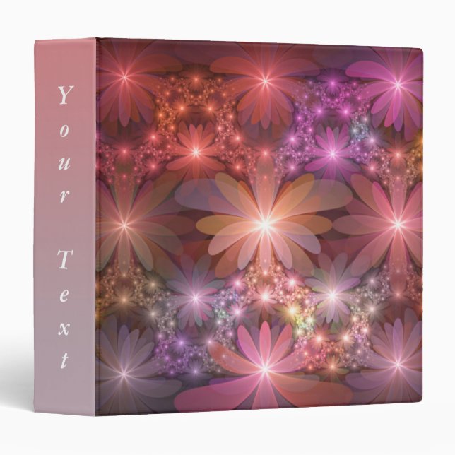 Bed Of Flowers Colourful Abstract Fractal Art Text Binder (Front/Spine)