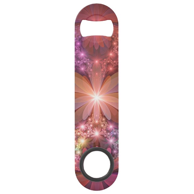Bed Of Flowers Colourful Shiny Abstract Fractal Ar Bar Key (Front)