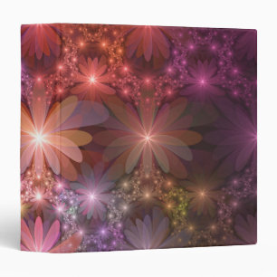 Bed Of Flowers Colourful Shiny Abstract Fractal Ar Binder