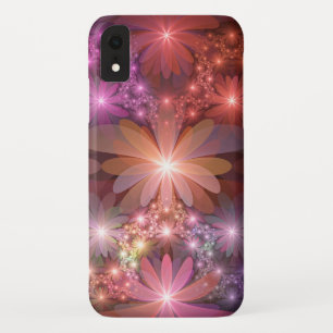 Bed Of Flowers Colourful Shiny Abstract Fractal Ar iPhone XR Case