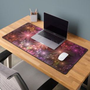 Bed Of Flowers Colourful Shiny Abstract Fractal Ar Desk Mat